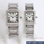 AAA Swiss Replica Cartier Tank Francaise Ronda 751 Watch Stainless Steel with Diamond Bezel